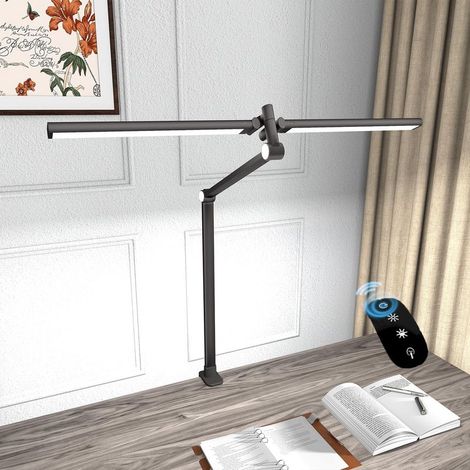 Lampe de Bureau LED Puissante, 24W 84cm Lumiere Bureau Ultra Longue à Double Source Lumineuse éclairage, avec Pince et Télécommande, 5 Luminosité, 5 Températures de Couleur, pour Ecran, gamer (1/5)
