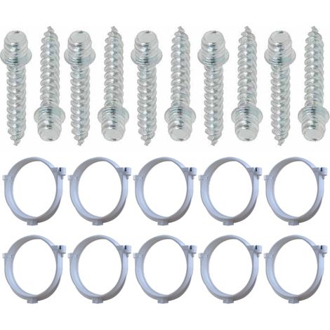 Ensemble de 10 colliers tube de descente Ø100 Blanc + 10 Vis 7x40mm - Arcanaute