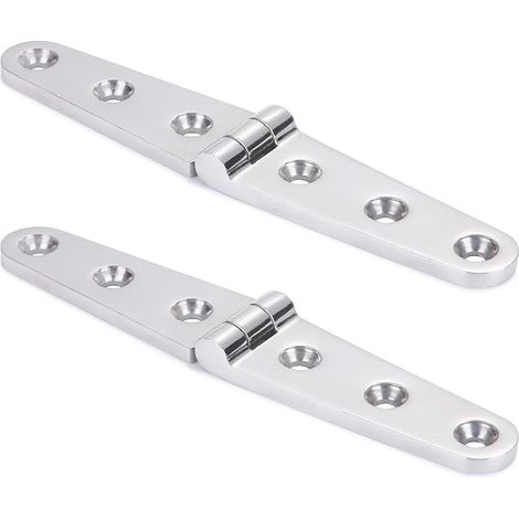 Bisagras de acero inoxidable con efecto espejo para muebles, aptas para embarcaciones, SUS316, 152,5 mm x 28 mm, 2 unidades. (1/5)