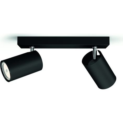 Philips Kosipo Spot en saillie à 2 points lumineux (Noir) - Culot GU10 (1/4)