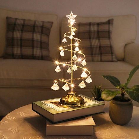 Lampe d'arbre de Noël Lampe LED pour arbre de noël en spirale, alimentée par batterie, lampe de Table avec deco lampe (1/5)
