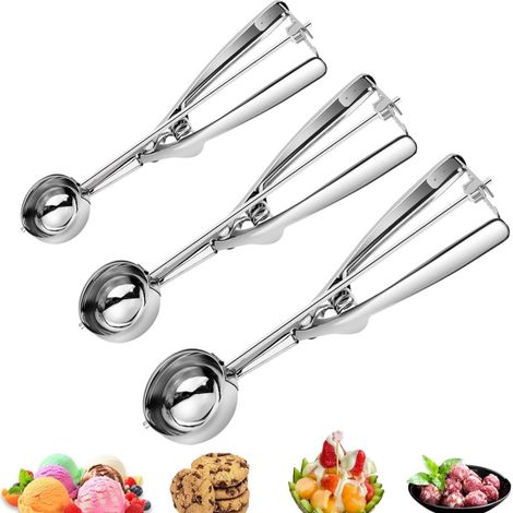 3-delade set de bols en acier inoxydable, idéal pour pâtisserie, desserts, fruits et glaces, bols de mélange professionnels pour cuisine (1/5)