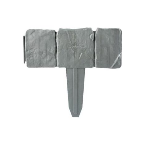 BUNTHAUS Forever Speed Bordures de Jardin 2.5m Bordure de Gazon Clôture Effet Pierre Bord la Pelouse 10 Pcs Gris Bordure de jardin Décorative (1/5)