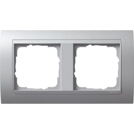 Gira Marco embellecedor 2f con anillo int. F Alu Gira Event F Alu [021236], 0212 36