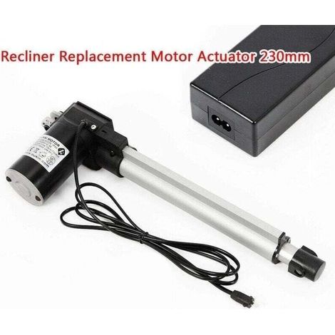 Actuador eléctrico de 24 V para sillón reclinable – Empuje de 6000 N – Longitud de 230 mm – Velocidad de 40 mm/s – Protección IP44 (1/5)