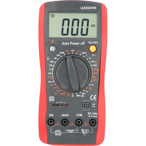 Multimètre numérique LCD UA9205N, voltmètre AC/DC, testeur de courant, de capacité et de résistance (1/5)