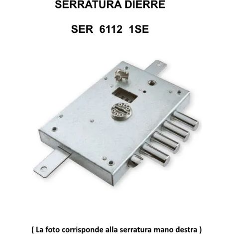 SERRATURA DIERRE 6112 ENTRATA 60 mm SINISTRA 4 CATENACCI + 1/2 GIRO (1/2)