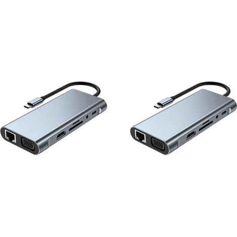 Convient aux stations d'accueil USB-C 11 en 1, aux adaptateurs 4K Type-C vers USB-C vers VGA/RJ45 PD et aux hubs USB 100 W. (1/3)
