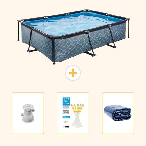 Exit-toys Piscine Exit Rectangulaire - Effet Pierre - 300x200x65 cm - 4-pièces SCB74 (1/5)