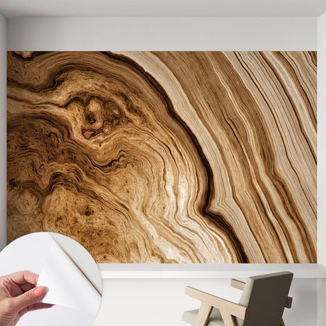 Tapete Selbstklebend - abwaschbar - Tapete mit Motiv - trendige Wanddeko - elegant Fototapete Holzmaserung 152x104 cm (1/5)
