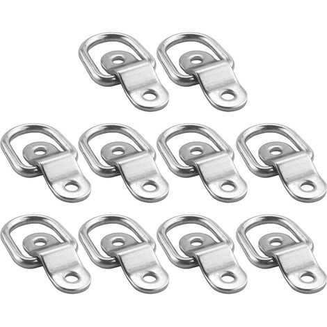 10 ganchos de amarre en forma de D para coches, camiones, remolques, barcos, cargas, anillos en D resistentes (1/5)