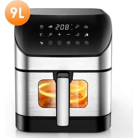 Air Fryer 9 L sans huile, friteuse à air 10 fonctions avec hublot de visualisation et panier antiadhésif (1/5)