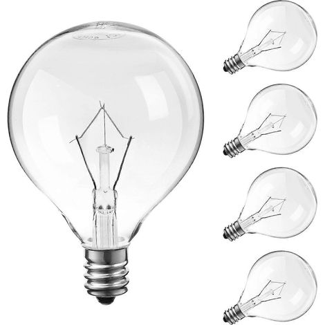 Uonlytech 5er-Pack E12 25W dimmbare Duftwachs-Diffusorlampen 120V G50, klare Glaskugel (1/3)