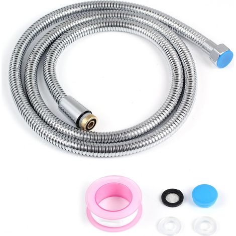 Flexible de Douche, 1.5M Acier Inoxydable Tuyau de Douche avec Interne Double Verrouillage Solide Cuivre Connecteur, Tube de Douche avec Chromé-Plaqué (1/5)