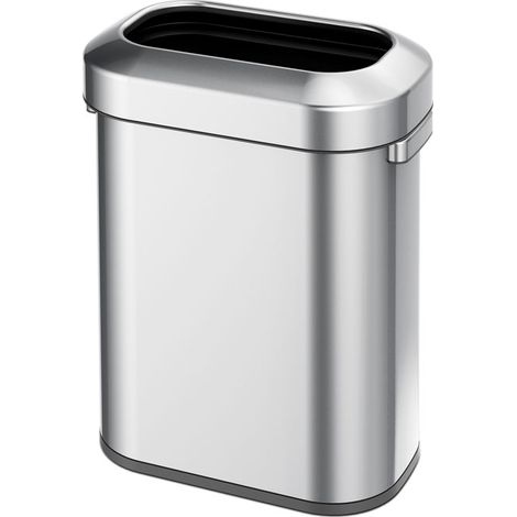 EKO - Poubelle ovale Urban 60 litres - Stainless steel   - inox mat