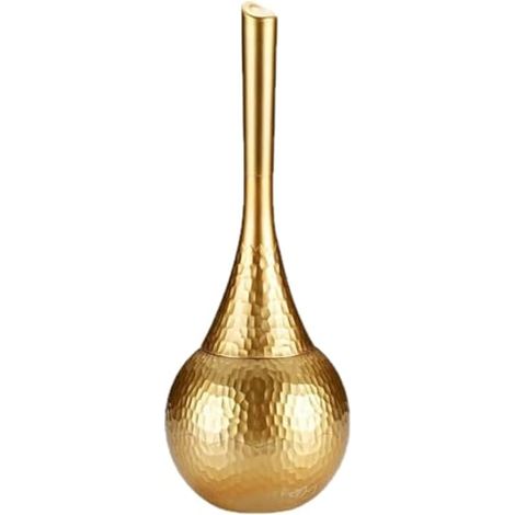 Brosse de Toilette dorée, Cuvette de Toilette en Plastique 15 Pouces, Brosse et Support avec poignée antidérapante Confortable pour Salle Bain, Manche Long (1/4)