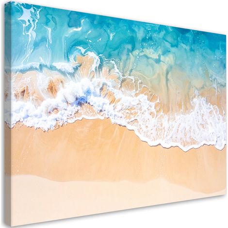 Stampe su Tela, Mare turchese e spiaggia di sabbia finissima - 60x40 (1/2)
