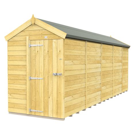 5 x 19 Feet Apex Shed - Single Door Without Windows - Wood - L560 x W147 x H217 cm