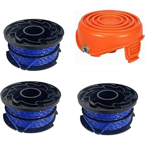 Fil de bobine et couvercle de rechange pour débroussailleuse Black & Decker GL350 GL546SC GL650SBC GL652 GL653 GL65 GL660 Accessoires pour débroussailleuse (1 capuchon + 3 bobines) (1/5)