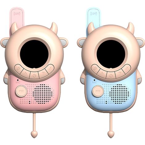 2 talkies-walkies pour enfants, portée 3 km, sans fil, avec lampe torche intégrée, réglage du volume, dragonne anti-perte (1/5)