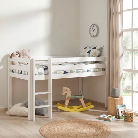 Letto 90x200 Mi-Height incluso Box Spring Vipack Pino - Bianco (1/4)