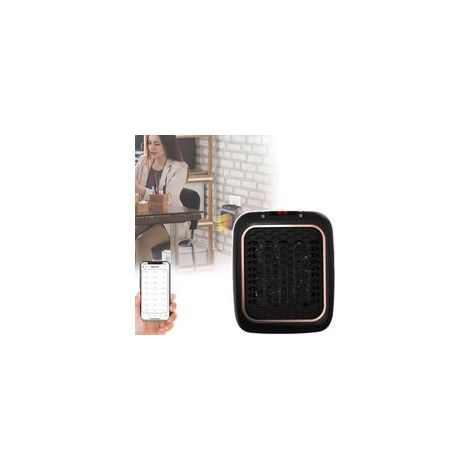 Chauffage en Céramique, Mini Thermostat Domestique, Chauffage Électrique À 1 Degré, Contrôle du Flash Bluetooth/Connexion Mini-Programme, Silencieux, Corps en Matériau Ignifuge,Black