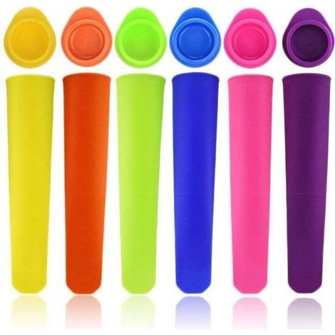 Eisformen de la glace sucette silicone avec Couvercle Glace Formes de Popsicle de qualité alimentaire Silicone sans BPA (6 Pièces ) (1/5)