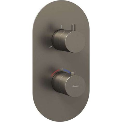 Ravak Espirit - Thermostat-Unterputzbatterie für 3 Geräte, gebürstetes Graphit X070326 (1/3)