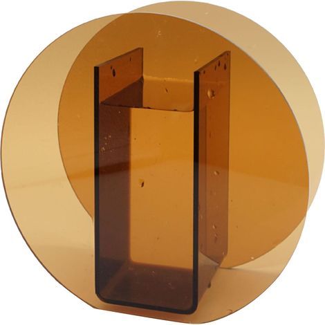 Vase décoratif transparent en acrylique marron, vase nordique en verre, ornement pour bureau, salon ou étagère. Cercle marron (1/5)