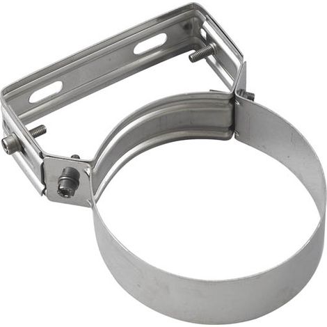 TEN – Bride murale réglable inox diamètre 80-130 – Fixation latérale pour conduits – Ajustement 5 à 8 cm – Pour intérieur et extérieur