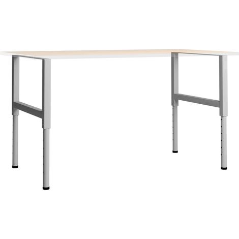vidaXL Adjustable Work Bench Frames 2 pcs Metal 85x(69-95,5) cm Grey