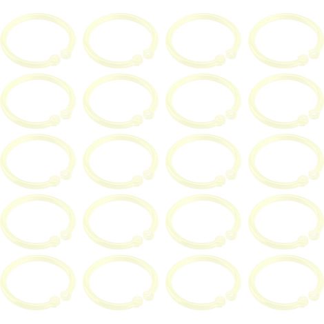 Lot de 20 classeurs à anneaux en plastique transparent, flexibles et faciles à utiliser, adaptés aux fiches et cahiers de documents scolaires, domestiques et de bureau (jaunes).