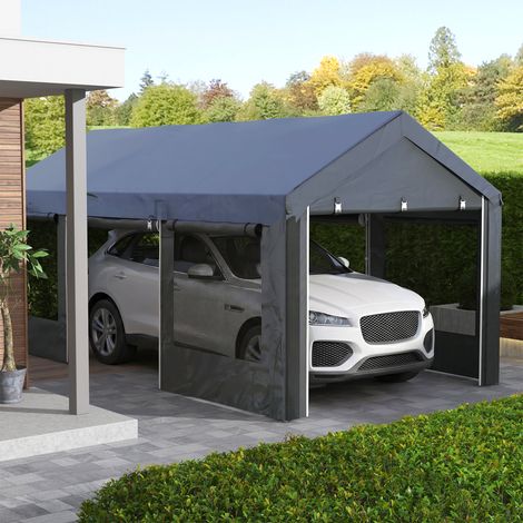 Abri de Jardin et Événements avec Hauteur Réglable, 4 Portes et 4 Fenêtres, 6x3m Gris Anthracite (1/5)