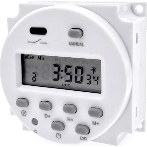 Digital Programmable LCD Timer DC 12V Input 200V AC-250V AC Output 16A Single Pole Single Jet Timer CN101A (1/5)