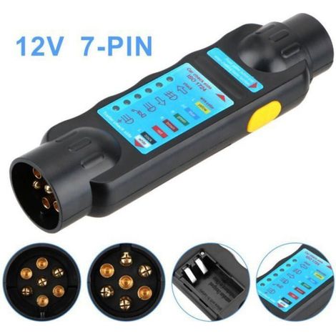 Testeur De Prise Remorque - 13 Broches Et 7 Broches - 12 V - Pour Circuit D'éclairage Remorque - Adaptateurs Inclus - 1 Pièce (1/4)