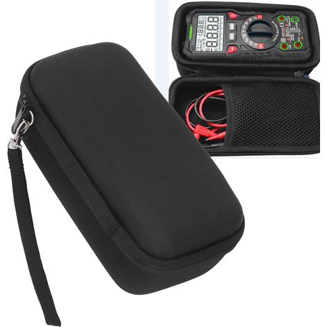 Étui de transport robuste en EVA pour multimètre numérique, avec poche filet, compatible avec KAIWEETS TRMS 6000 et autres modèles.