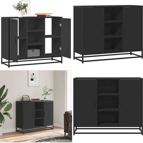 vidaXL Sideboard Schwarz 92x35x76 cm Holzwerkstoff (1/5)