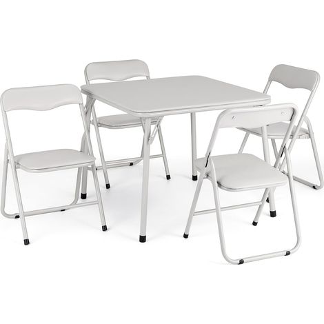 Table Enfant avec Chaise et Pliable pour 4 Personnes,Ensemble Bureau Enfant avec 4 chaises rembourrée,Ergonomique,Set Table d'activité Coins Arrondis Moderne pour Chambre Enfant (1/5)