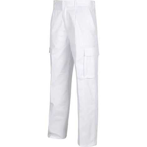 Pantalón recto multibolsillos con trabillas WORKTEAM B1403 42 Blanco (1/2)