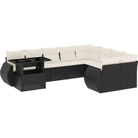 Maison Exclusive - Set de sofás de jardín 10 pzas cojines ratán s (1/5)