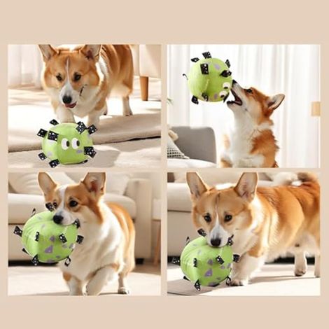 Grande Balle Grinçante pour Chien avec Sangles - Jouet pour Chien Ballon De Football en Peluche, Jouet pour Chien Ballon De Football Squeak Balle Interactive Aggressive Pets pour Grands Chiens (1/5)