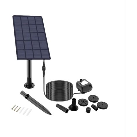 (Style B) Pompe à eau solaire, buses réglables, système de fontaine alimenté par panneau solaire 1,5/2,5 W pour bassins, jardins et abreuvoirs à oiseaux intérieurs/extérieurs (1/5)