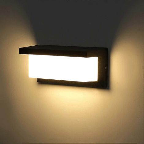 Applique murale LED 18W étanche pour extérieur, noire, idéale pour patio, porche, jardin, cour, terrasse ou patio de villa. (1/5)