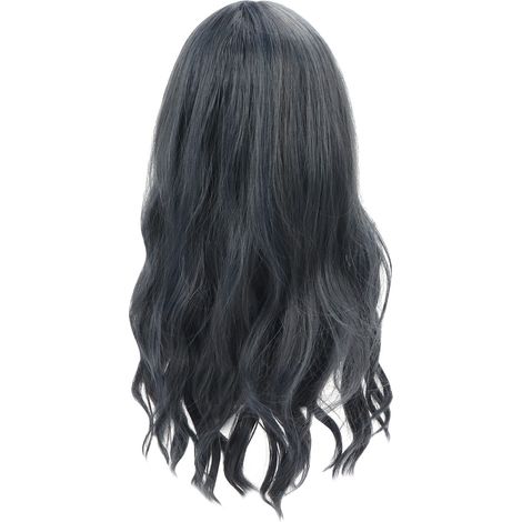 Perruque pour femme gris clair, douce et soyeuse, avec frange, cheveux longs et bouclés, petites boucles. (1/5)