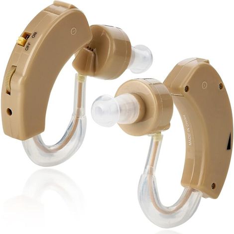 [NEVER USED] BTE Behind-the-Ear Sound Amplifier, Super Mini Sound Amplifier for Better Hearing (Pair) (1/4)