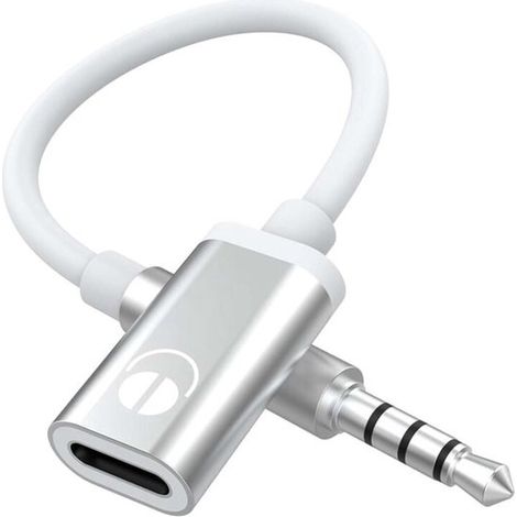 Cable de audio de 3,5 mm macho a tipo C hembra, adaptador de auriculares con conector analógico para reproductor de MP3, portátil, tableta. (1/5)