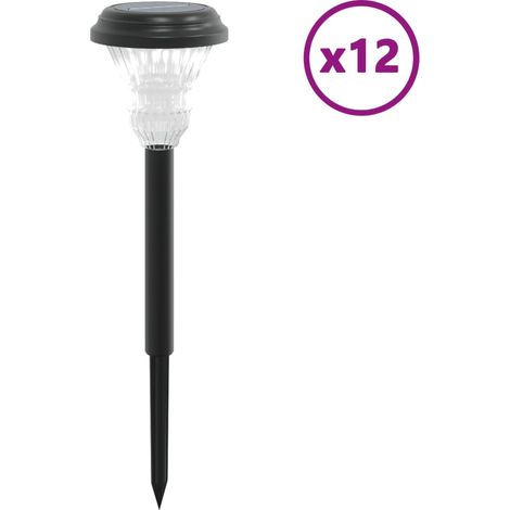 12 pcs Lampes solaires d'allées et piquets de sol blanc CFW27282 (1/5)