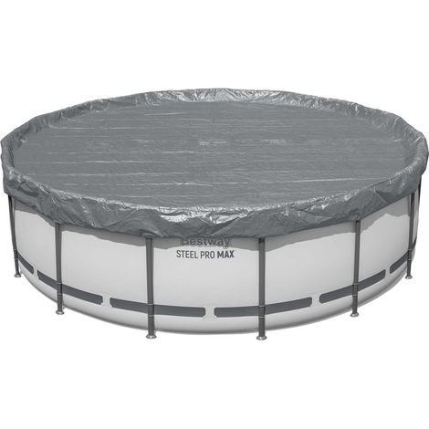 Cubierta para Piscina Ø4,57 m Redondo Poliéster Gris Bestway
