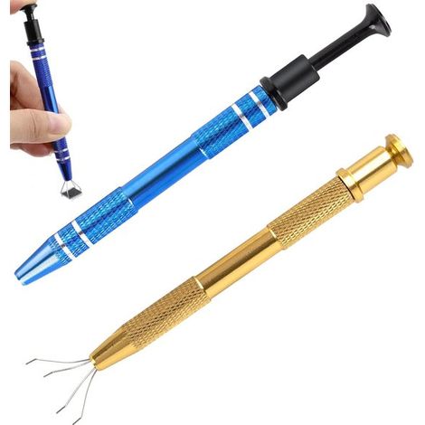 Lot de 2 pinces de préhension en métal à 4 griffes, outils de ramassage pour petites pièces, bijoux et composants électroniques, tiges de précision pour objets difficiles à saisir (1/5)