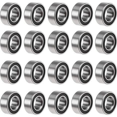 Pack of 20 MR105-5 x 10 x 4 mm miniature double-shielded steel ball bearings, black (1/5)